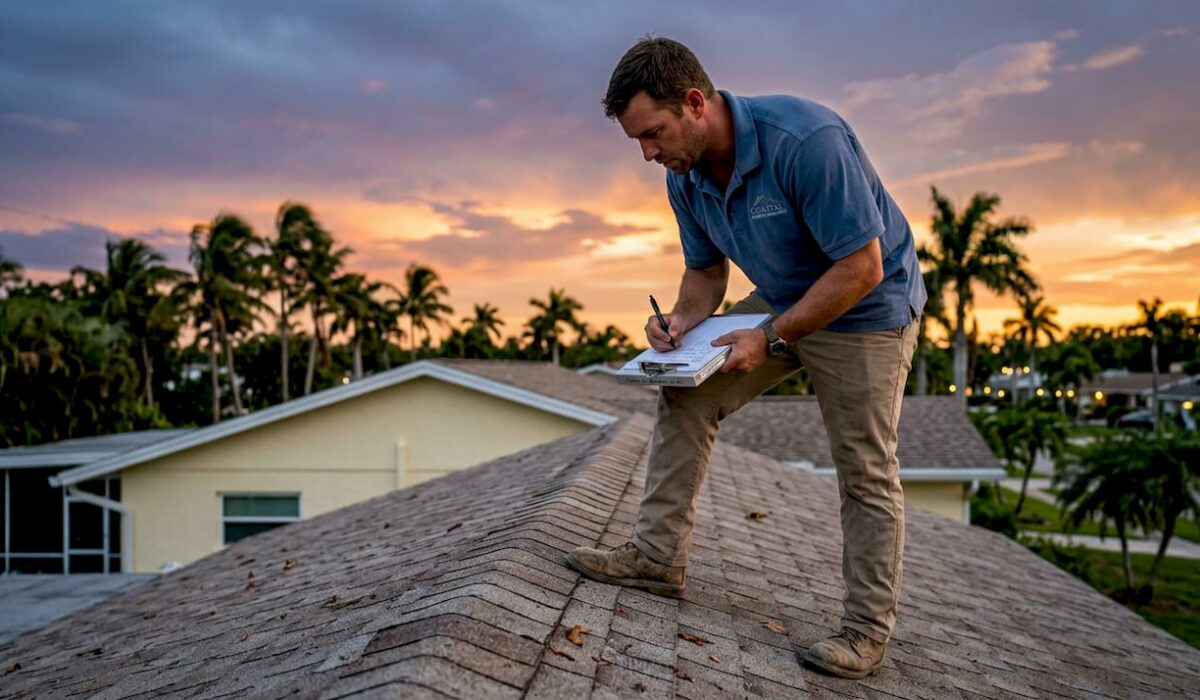 1779032753845 Inspector checking Florida roof for wind damage