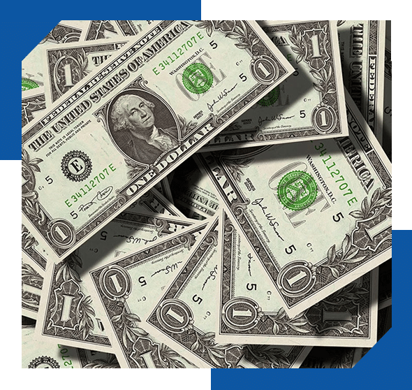 Pile of US dollar bills