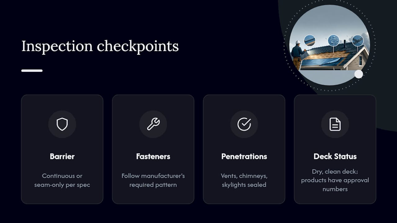 Five secondary barrier inspection checkpoints
