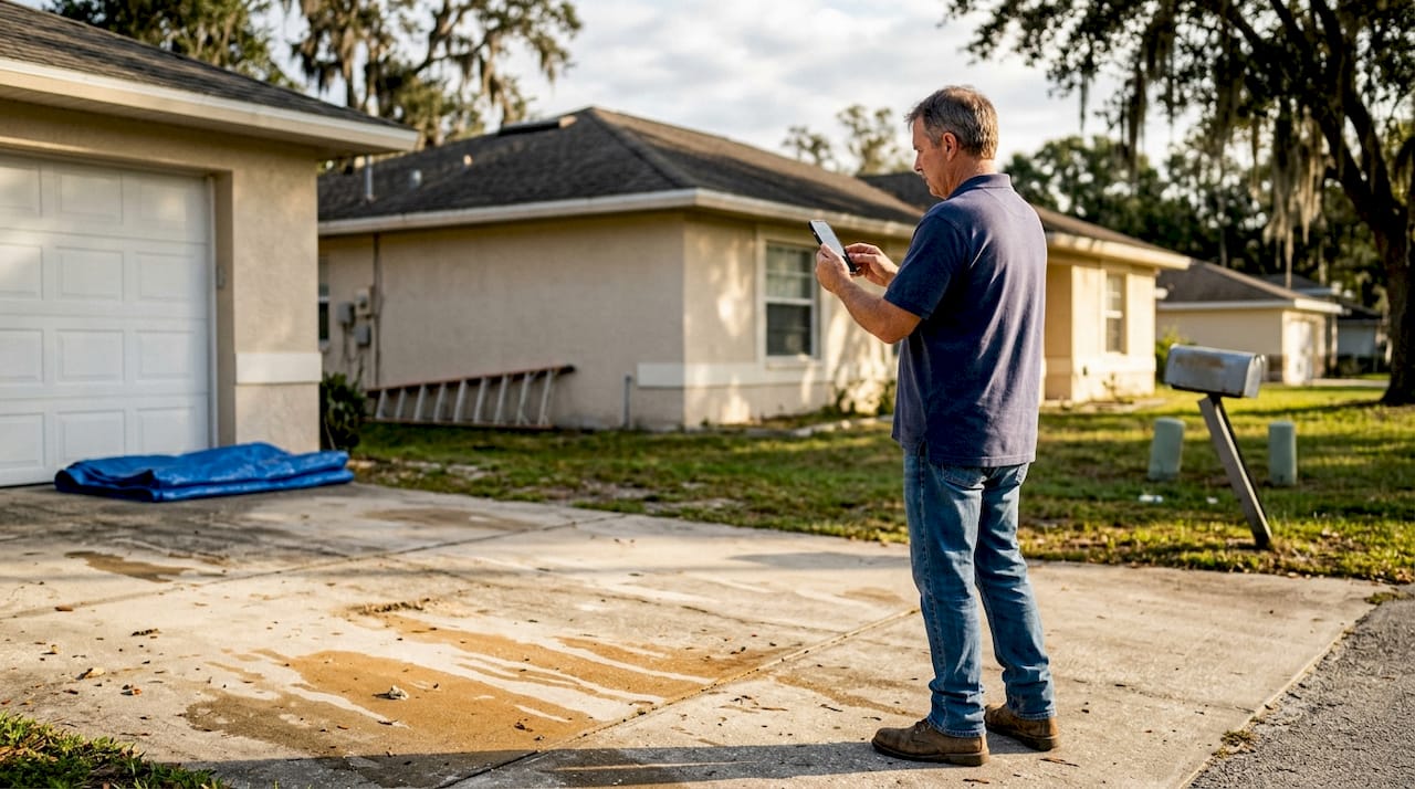 Why Document Roof Damage A Homeowner S Guide Homeowner Safely Inspecting Storm Damaged Roof 