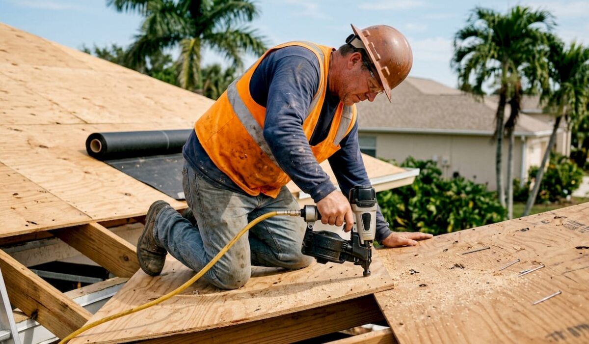 1775100512853 Contractor installing plywood roof decking