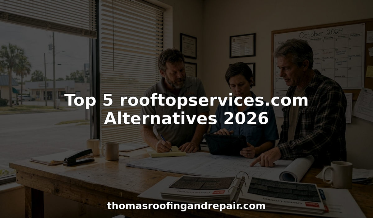 1776053154727 Roofing contractors review project blueprints together