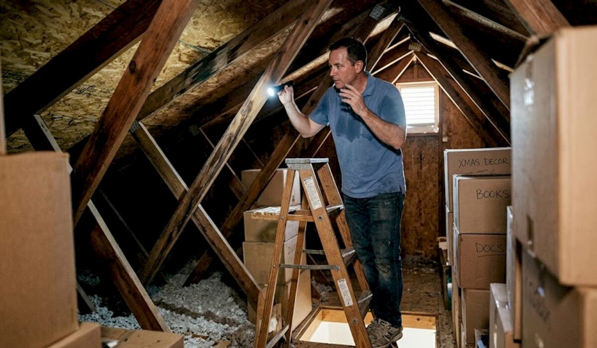 1776574694720 Homeowner inspecting attic for roof leaks