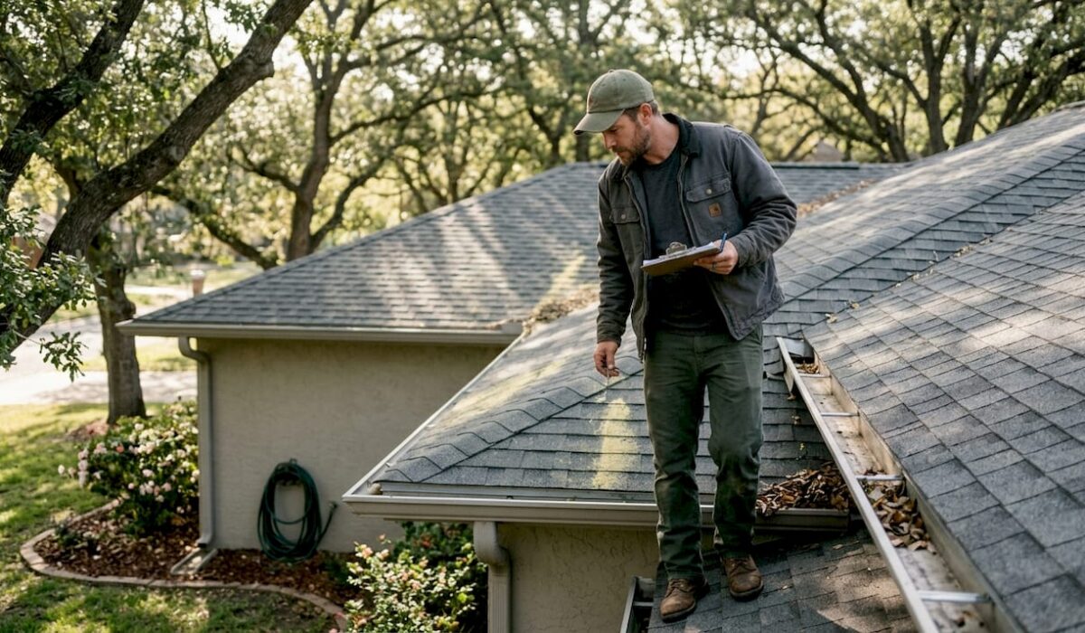 1777379516656 Roofing contractor inspecting home roof for maintenance
