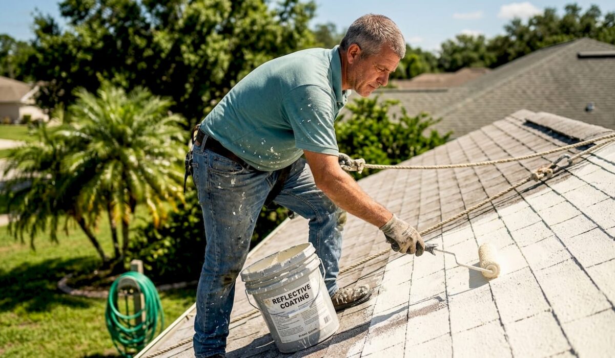 1778676304517 Roofing contractor applying roof coating in Florida