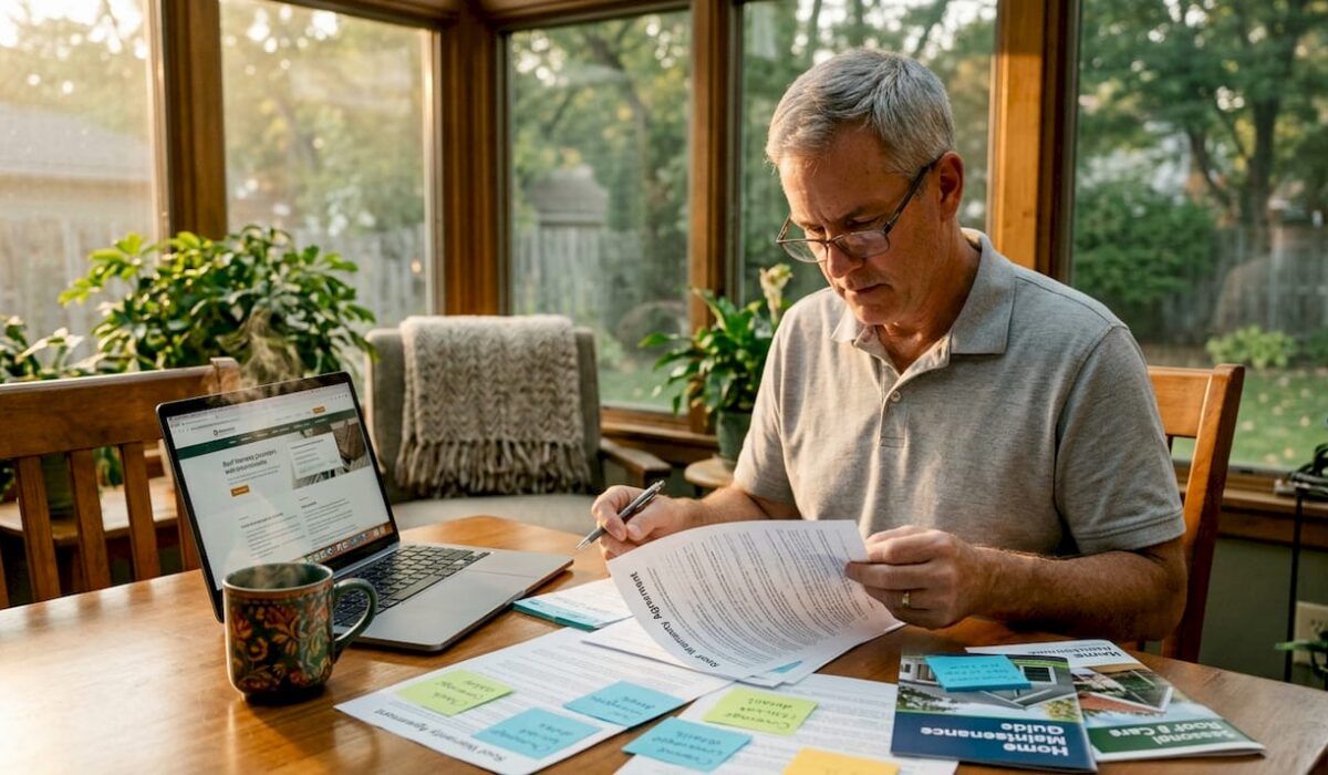 1779365650781 Homeowner reviewing roof warranty forms