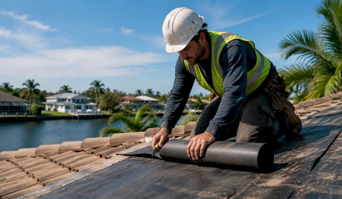 1781415407840 Contractor installing roofing ice shield on house roof