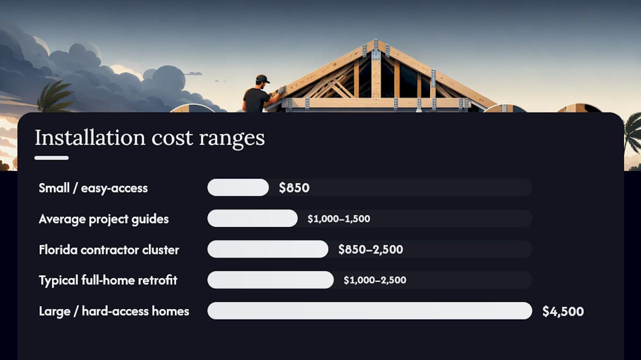 Cost comparison of hurricane strap installation scenarios