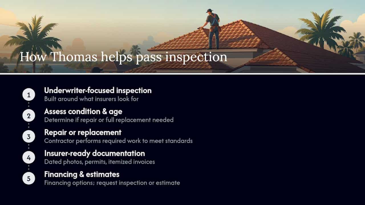 How Thomas Roofing and Repair Helps You Pass Inspection — overview diagram